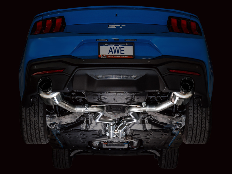 Ford Mustang Performance Exhaust - AWE Tuning - Cat Back Touring Edition - Dual Diamond Black Tips - `24-`27